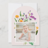 私たちの小さな野花1st誕生日の明るいフローラ 招待状 (裏面)