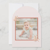 私たちの小さな野花1st誕生日アーチオレンジ 招待状 (裏面)