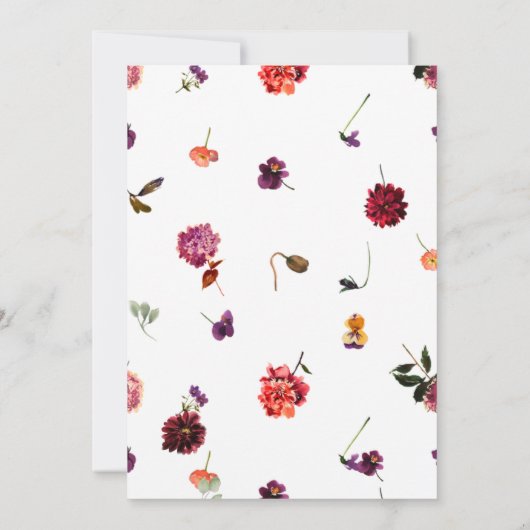 私たちの小さな野花1st誕生日フローラボホ 招待状 (裏面)