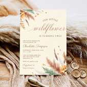 私たちの小さな野花2番目の誕生日パーティー 招待状