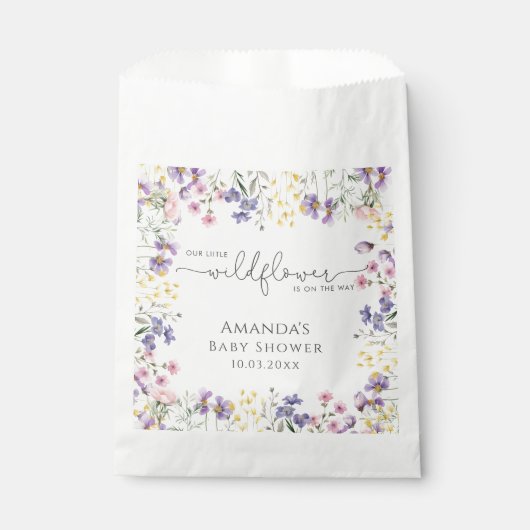 私たちの小さな野草の赤ちゃんシャワー フェイバーバッグ (正面)