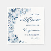 私たちの小さな野草ベビーガール1st誕生日パーティー スタンダードカクテルナプキン (正面)