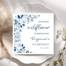 私たちの小さな野草ベビーガール1st誕生日パーティー スタンダードカクテルナプキン