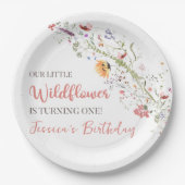 私たちの小さな野草ベビーガール1st誕生日パーティー ペーパープレート (正面)