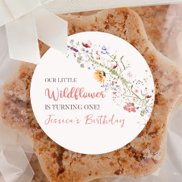 私たちの小さな野草ベビーガール1st誕生日パーティー ラウンドシール
