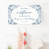 私たちの小さな野草ベビーガール1st誕生日パーティー 横断幕 (インサイチュ)