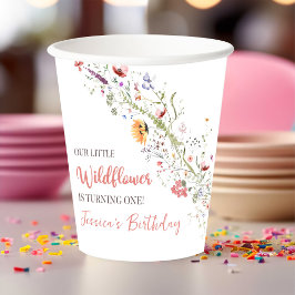 私たちの小さな野草ベビーガール1st誕生日パーティー 紙コップ