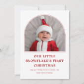 私たちの小さな雪の結晶のバビー最初の写真クリスマス シーズンカード (正面)