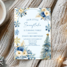 私たちの小さな雪の結晶ブルーウィンターバースデーパーティー