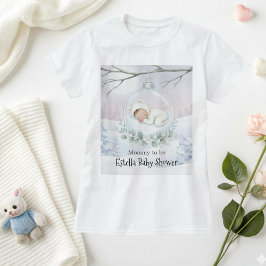 私たちの小さな雪の赤ちゃんがやってくる ママへのギフト Tシャツ