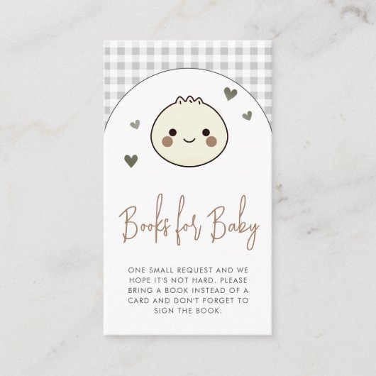 私たちの小さな餃子の本ベビー赤ちゃんシャワー エンクロージャーカード (正面)