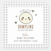 私たちの小さな餃子男女兼用の赤ちゃんシャワー スクエアシール (正面)