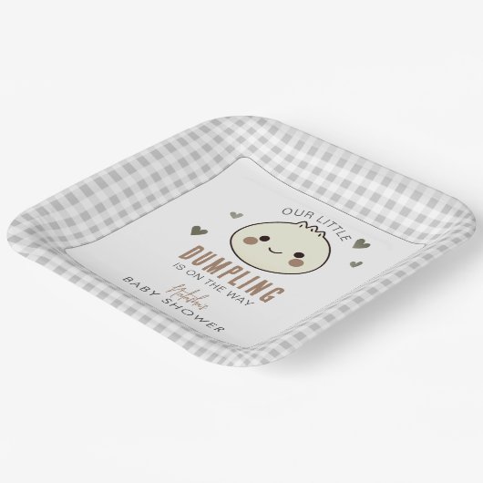 私たちの小さな餃子男女兼用の赤ちゃんシャワー ペーパープレート (傾斜あり)