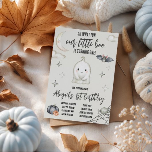 私たちの小さなBOOが1歳の誕生日!ハロウィンの誕生日 招待状