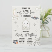 私たちの小さなBOOが1歳の誕生日!ハロウィンの誕生日 招待状 (スタンド正面)
