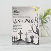 私たちの小さなBOOはもうすぐ生まれる ハロウィン ベイビーシャワーのお知らせ 招待状 (スタンド正面)