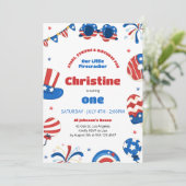 私たちの小さなfirecrcker 1st誕生日パーティー 招待状 (スタンド正面)