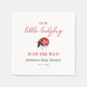 私たちの小さなLadybug女の子の赤ちゃんシャワー スタンダードカクテルナプキン (正面)