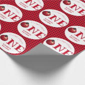 私たちの小さなLadybug最初の誕生日名パーティー ラッピングペーパー (角)