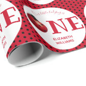 私たちの小さなLadybug最初の誕生日名パーティー ラッピングペーパー (ロールコーナー)