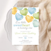 私たちの小さなSweetheart会話ハート誕生日 招待状