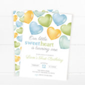 私たちの小さなSweetheart会話ハート誕生日 招待状