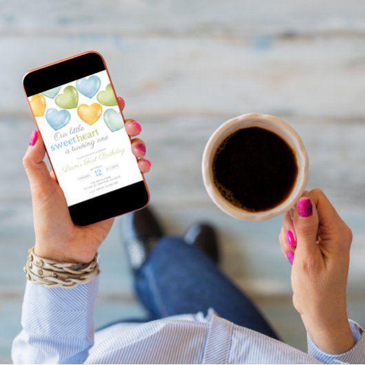 私たちの小さなSweetheart会話ハート誕生日 招待状