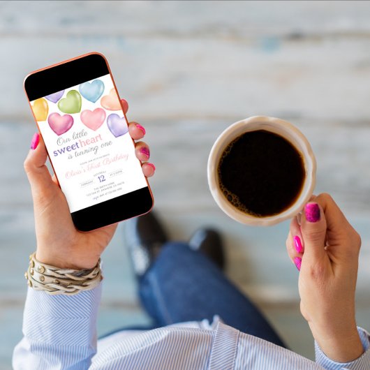 私たちの小さなSweetheart会話ハート誕生日 招待状