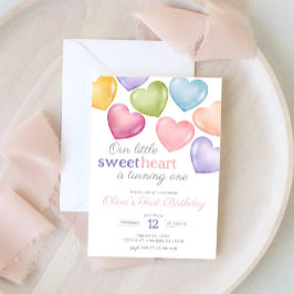 私たちの小さなSweetheart バースデー ハート型の会話 招待状