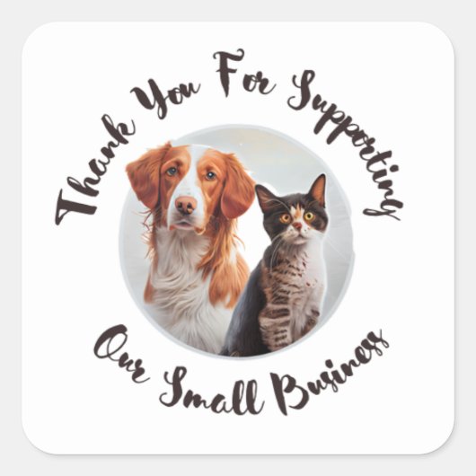 私たちの小規模企業をサポートしてくれてありがとう スクエアシール (正面)