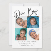 私たちの少年ベビーフォトコラージュ誕生 案内状 (正面)