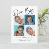 私たちの少年ベビーフォトコラージュ誕生 案内状 (スタンド正面)