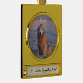 私たちの年を一緒に過ごすカスタム ゴールドプレートバナーオーナメント (右)