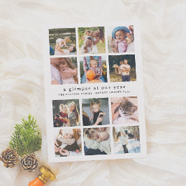 私たちの年ミニマル12フォトコラージクリスマス シーズンカード