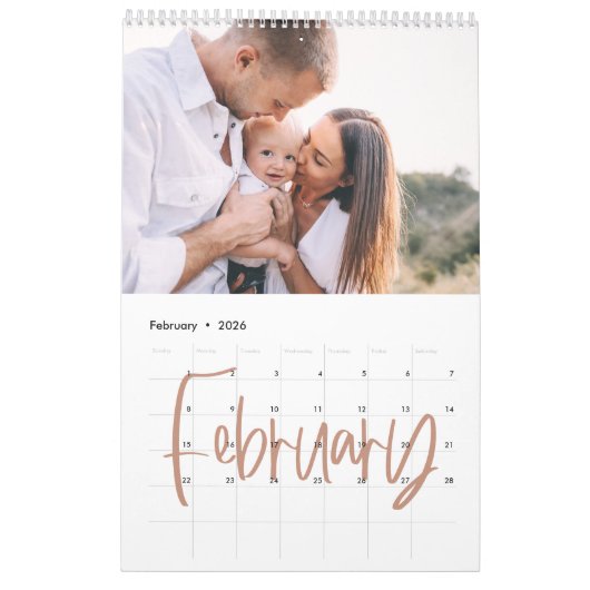 私たちの幸せな場所は、水彩の葉の写真です カレンダー (2月 2026)