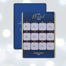 私たちの幸せな年のフラットホリデー写真カード シーズンカード