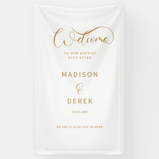 私たちの幸せな永遠の後へようこそ! 横断幕 (縦)