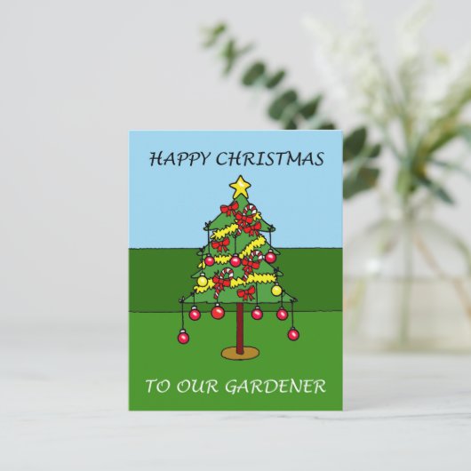 私たちの庭師にクリスマスをお祝い シーズンポストカード (スタンド正面)