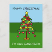 私たちの庭師にクリスマスをお祝い シーズンポストカード (正面)