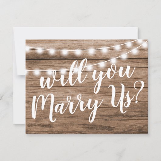 私たちの式を執り行ってください | ラスティック 結婚してください 招待状 (正面)