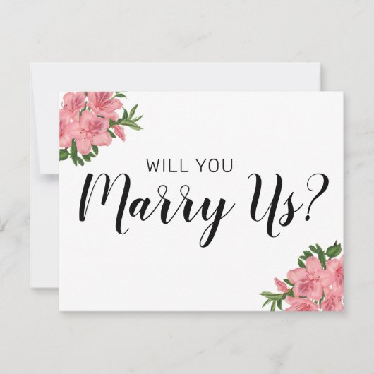 私たちの式を執り行ってください | 結婚式で私たちを結婚させてください 招待状 (正面)