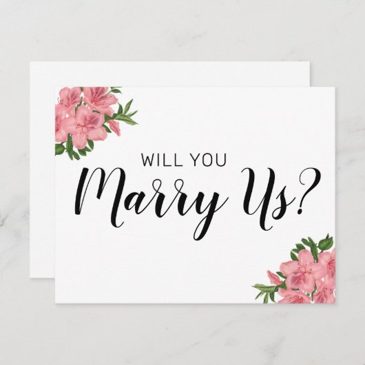 私たちの式を執り行ってくれませんか?|結婚式 結婚させてください 招待状 (正面/裏面)