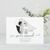 私たちの引っ越し 新しい家 白黒 案内状 (スタンド正面)