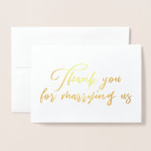 私たちの役人と結婚結婚してくれてありがとう感謝してい 箔カード (封筒付き正面)