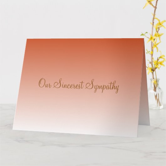 私たちの心からの悔やみや弔慰紙グリーティングカード カード (黄色い花)