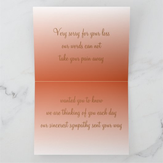 私たちの心からの悔やみや弔慰紙グリーティングカード カード (内部)