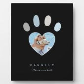 私たちの心にペットの足跡 フォトメモリアル ブラック フォトプラーク (正面)