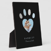 私たちの心にペットの足跡 フォトメモリアル ブラック フォトプラーク (側面)