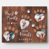 私たちの心に残る木製の足跡写真メモリー フォトプラーク (正面)