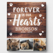 私たちの心に永遠に愛しいペットの写真コラージュ フォトプラーク (正面)
